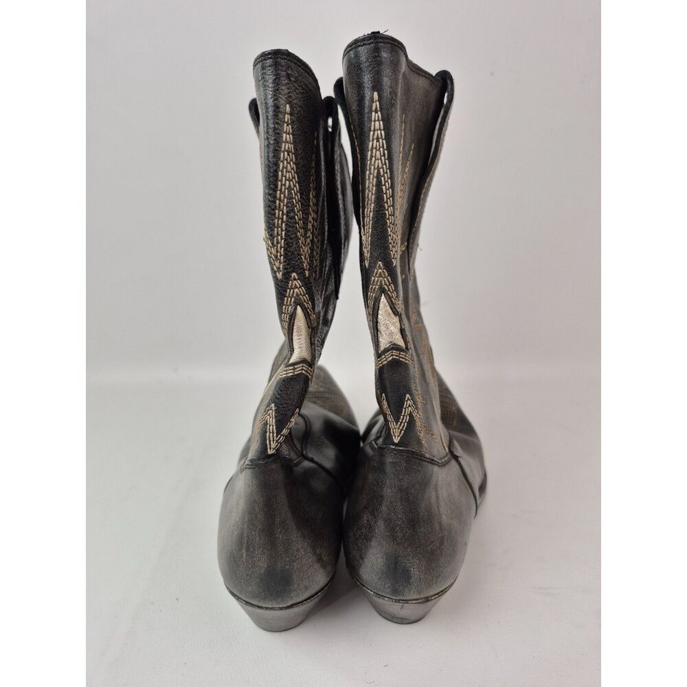 Golden Goose Black Ecru Wish Star Low Western Boots Size 41 US 11 - Picture 5 of 7